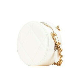 Chanel Leather Matelasse Chain Mark Round Shoulder Coco Lambskin White Bag